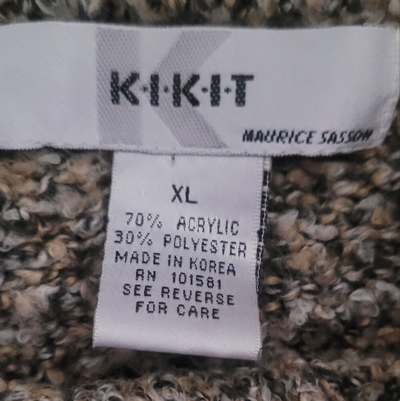 KIKIT Maurice Sasson cardigan XL Sweater yellow/gray - Picture 7 of 8